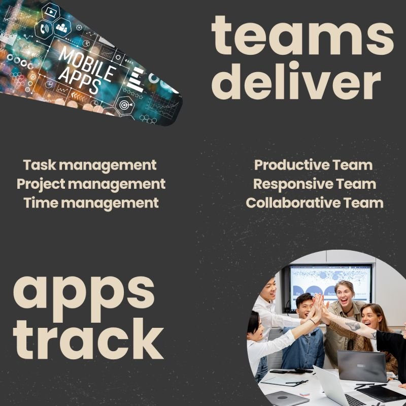 Graphic contrasting apps that track tasks with teams that deliver