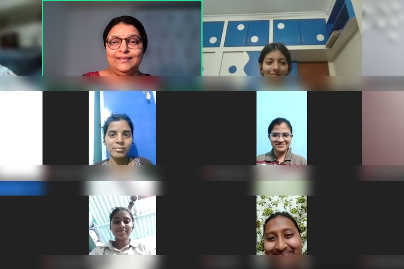 Online training session with participants on video